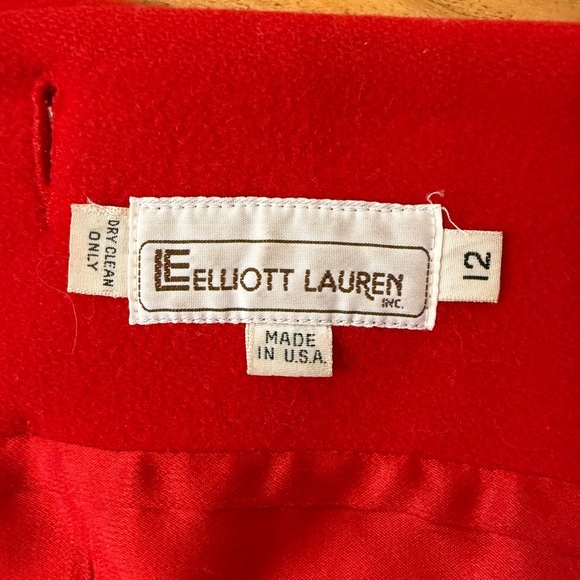 ELLIOTT LAUREN Vintage Red Wool Double Breasted Blazer Jacket Size 12 - Picture 6 of 9